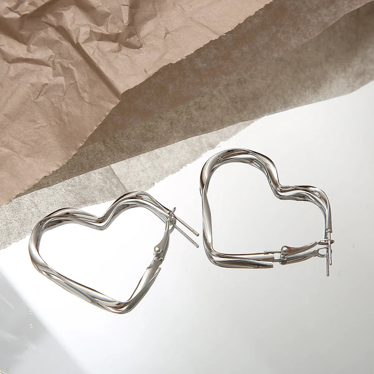 Fashion Heart Shape Alloy Plating Women's Earrings 1 Pair