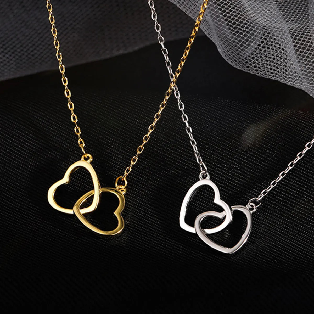 Fashion Heart Shape Alloy Plating Women'S Pendant Necklace 1 Piece