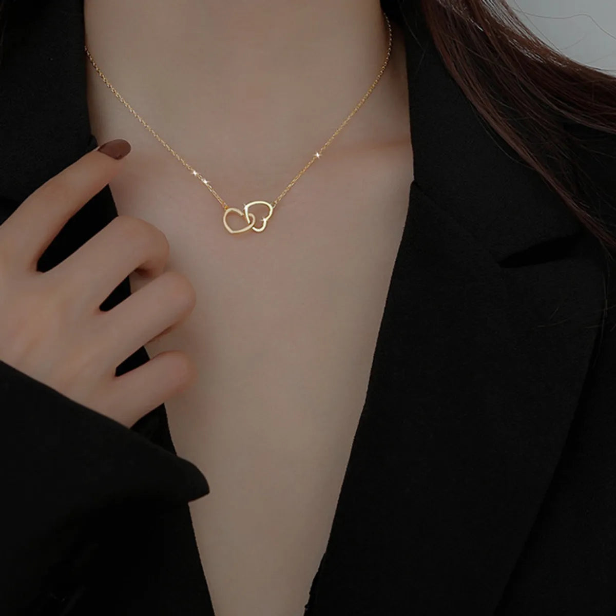 Fashion Heart Shape Alloy Plating Women'S Pendant Necklace 1 Piece