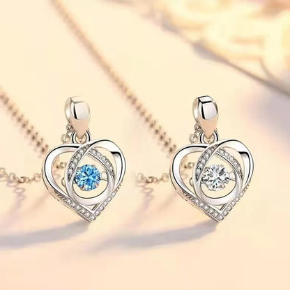 Fashion Heart Shape Alloy Plating Zircon Women's Pendant Necklace