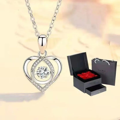 Fashion Heart Shape Alloy Plating Zircon Women's Pendant Necklace