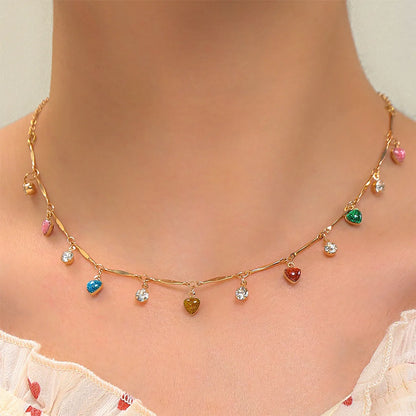 Fashion Heart Shape Alloy Rhinestones Women's Choker