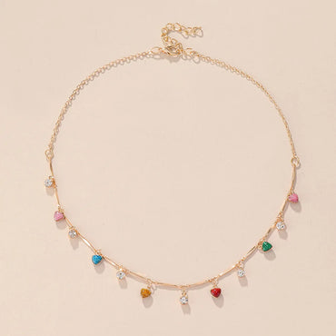 Fashion Heart Shape Alloy Rhinestones Women's Choker