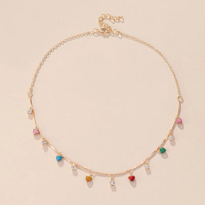 Fashion Heart Shape Alloy Rhinestones Women's Choker