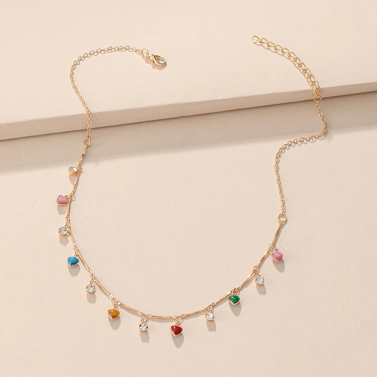 Fashion Heart Shape Alloy Rhinestones Women's Choker