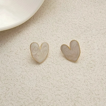 Fashion Heart Shape Alloy Stoving Varnish Ear Studs