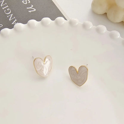 Fashion Heart Shape Alloy Stoving Varnish Ear Studs