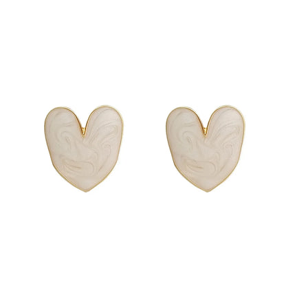 Fashion Heart Shape Alloy Stoving Varnish Ear Studs