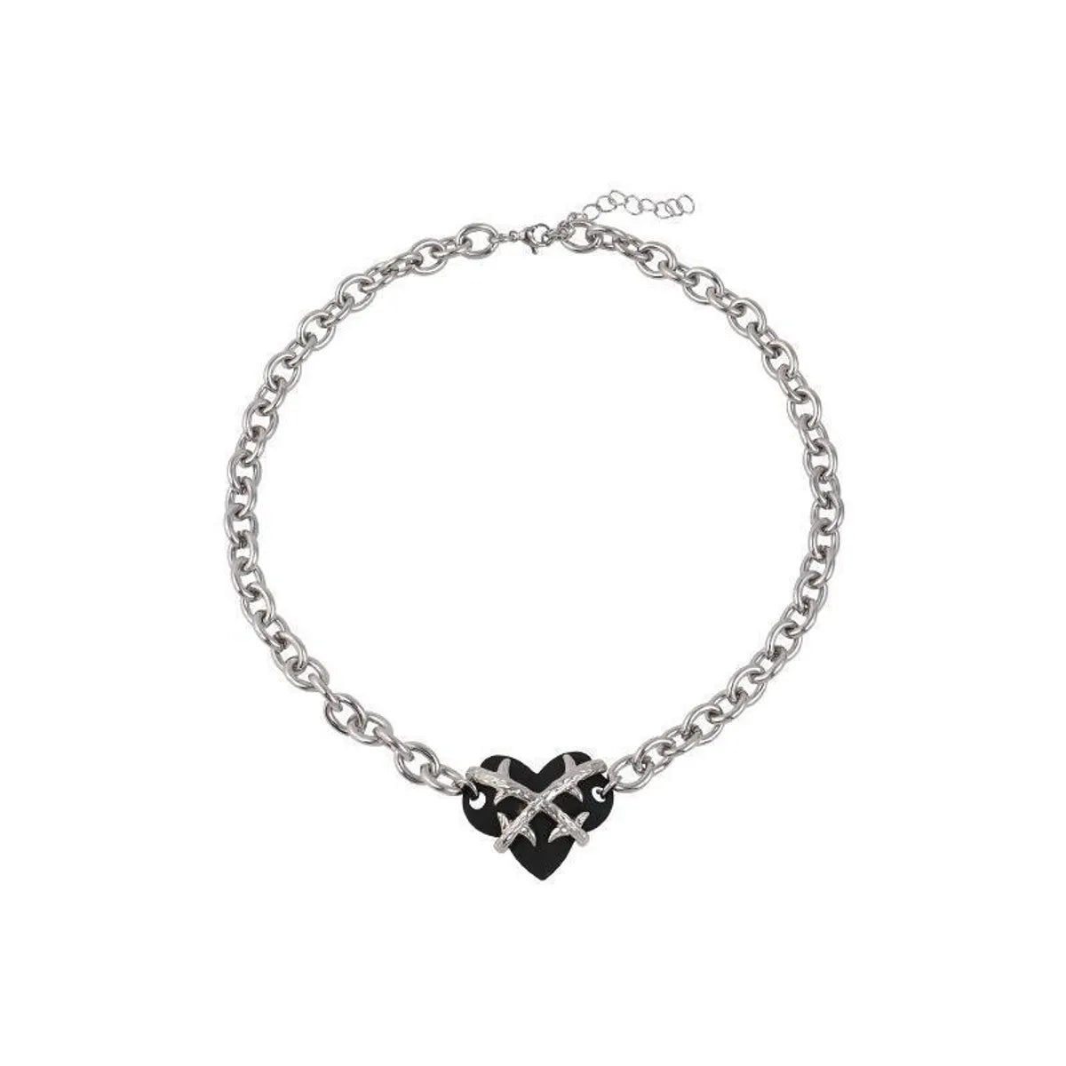 Fashion Heart Shape Alloy Titanium Steel Plating Rhinestones Artificial Pearls Women'S Bracelets