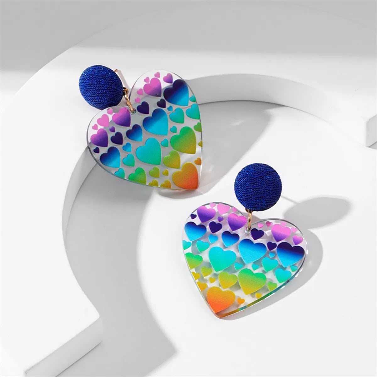 1 Pair Fashion Heart Shape Plating Arylic Earrings