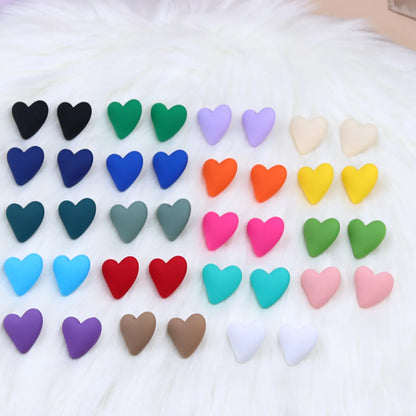 Fashion Heart Shape Arylic Spray Paint Women'S Earrings 1 Pair