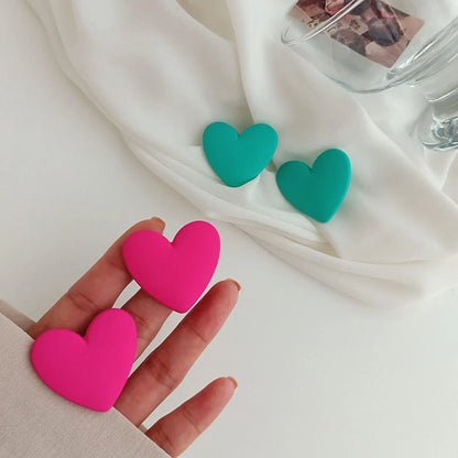 1 Pair Fashion Heart Shape Arylic Ear Studs