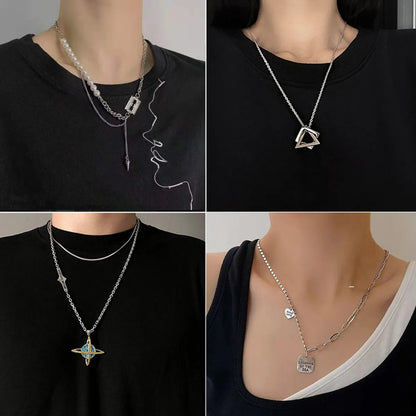 Fashion Heart Shape Butterfly Alloy Pearl Plating Women's Layered Necklaces Pendant Necklace 1 Piece