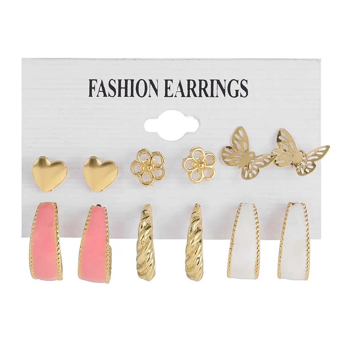 Fashion Heart Shape Butterfly Alloy Plating Artificial Pearls Women'S Earrings