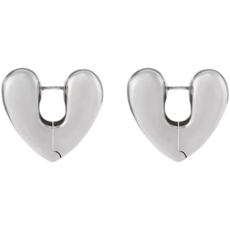 1 Pair Fashion Heart Shape Plating Copper Earrings