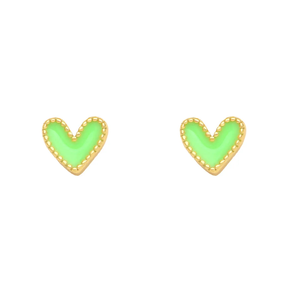 Fashion Heart Shape Copper Plating Ear Studs 1 Pair