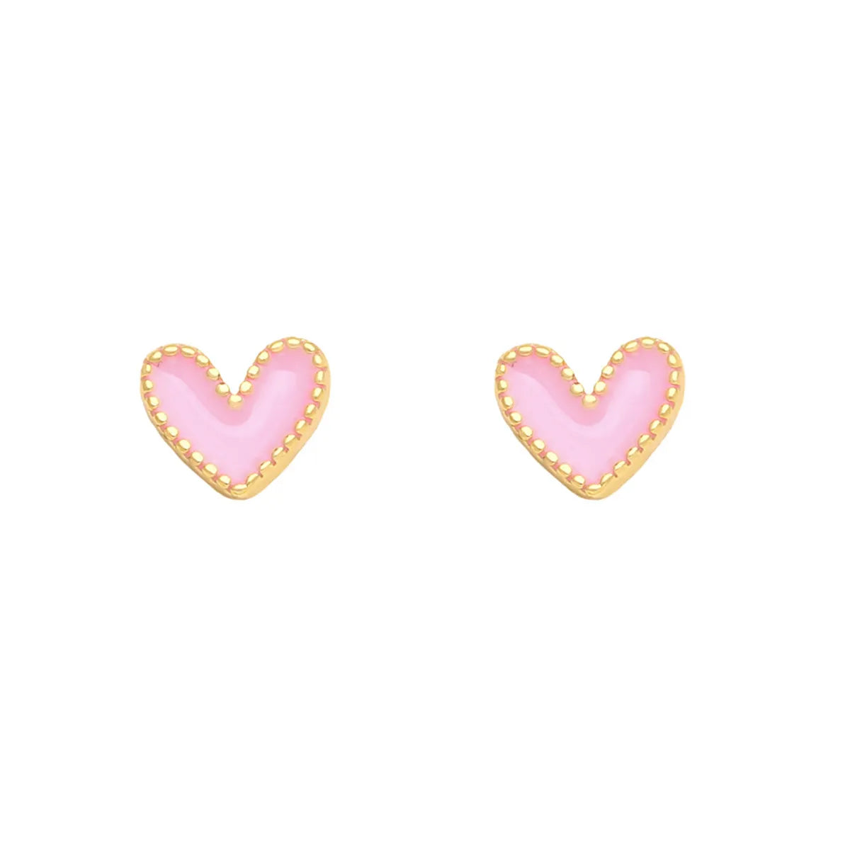 Fashion Heart Shape Copper Plating Ear Studs 1 Pair