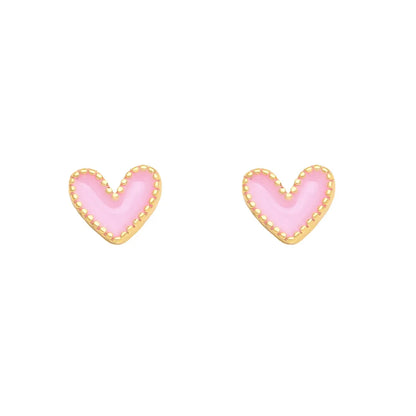 Fashion Heart Shape Copper Plating Ear Studs 1 Pair