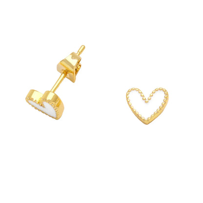 Fashion Heart Shape Copper Plating Ear Studs 1 Pair