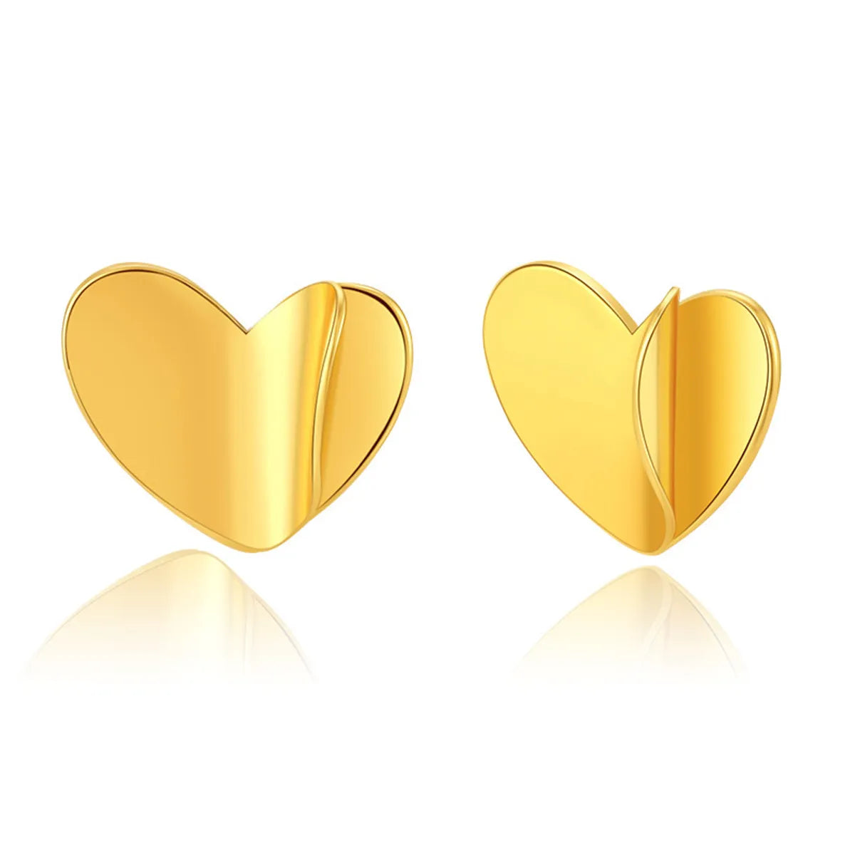 Fashion Heart Shape Copper Plating Ear Studs 1 Pair