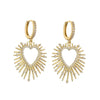 Fashion Heart Shape Copper Plating Inlay Zircon Earrings Necklace