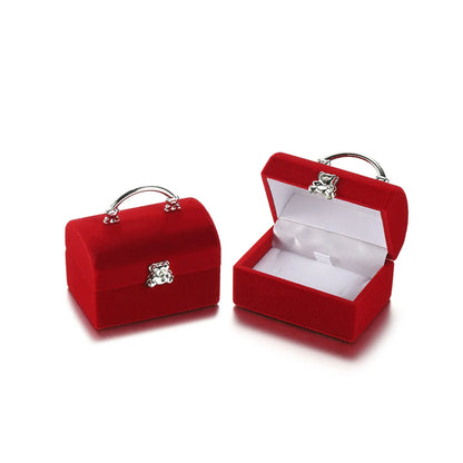 Fashion Heart Shape Flocking Jewelry Boxes