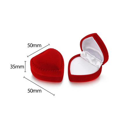 Fashion Heart Shape Flocking Jewelry Boxes