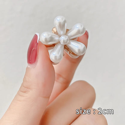 Fashion Heart Shape Flower Bow Knot Alloy Inlay Artificial Pearls Rhinestones Hair Clip 1 Piece