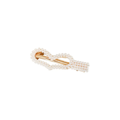 Fashion Heart Shape Imitation Pearl Handmade Hair Clip 1 Piece