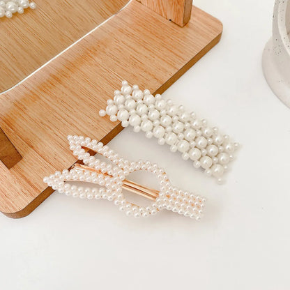 Fashion Heart Shape Imitation Pearl Handmade Hair Clip 1 Piece