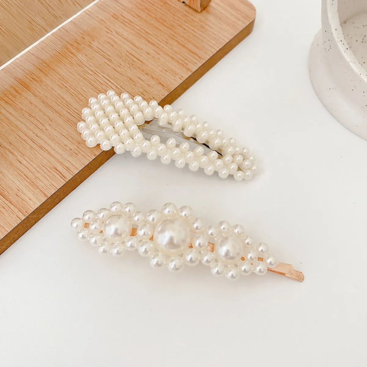 Fashion Heart Shape Imitation Pearl Handmade Hair Clip 1 Piece