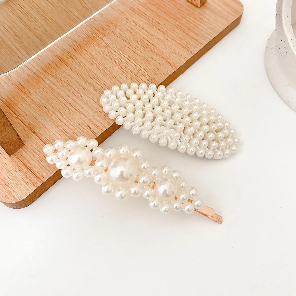 Fashion Heart Shape Imitation Pearl Handmade Hair Clip 1 Piece