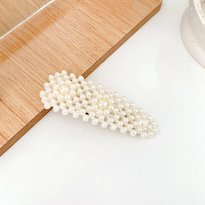 Fashion Heart Shape Imitation Pearl Handmade Hair Clip 1 Piece