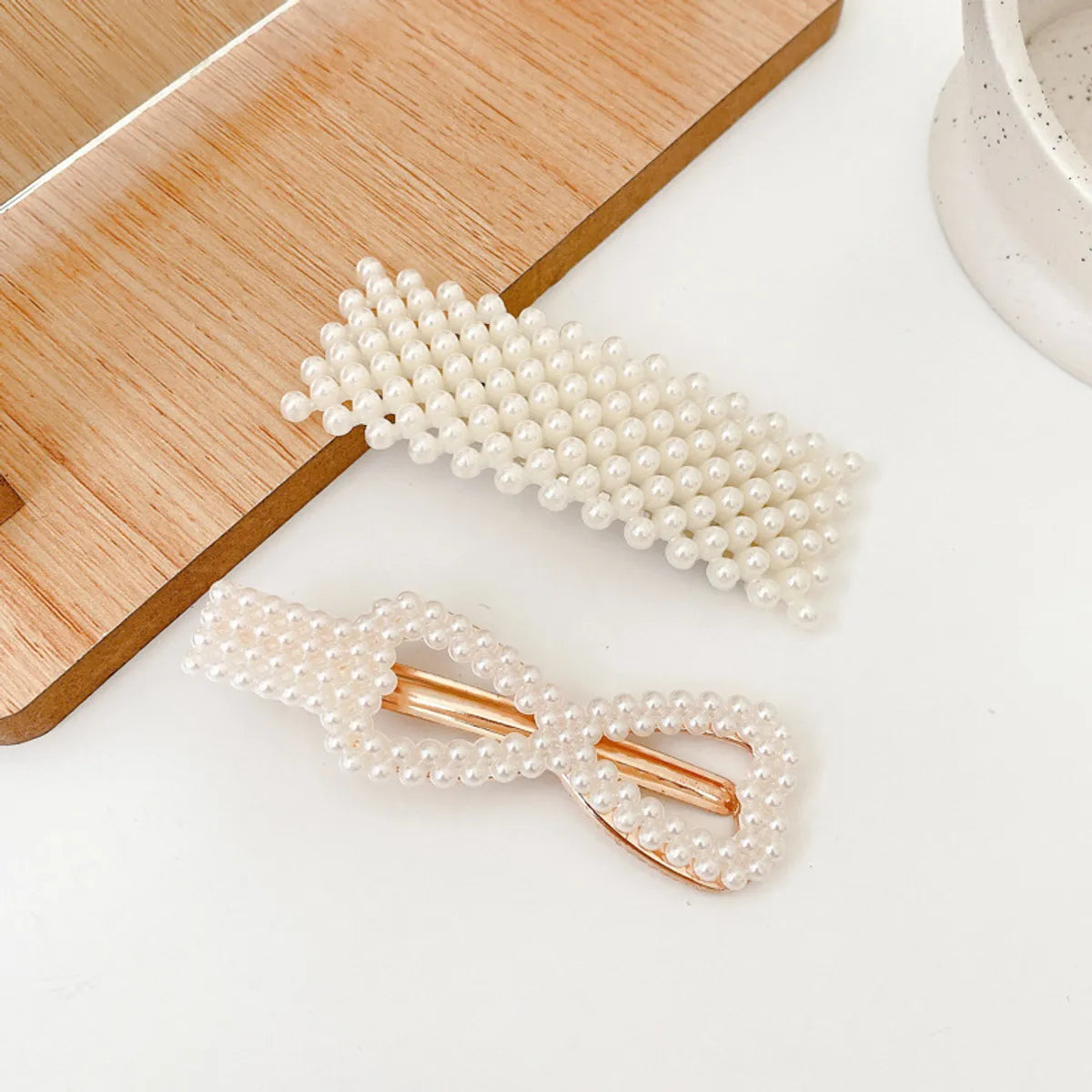 Fashion Heart Shape Imitation Pearl Handmade Hair Clip 1 Piece