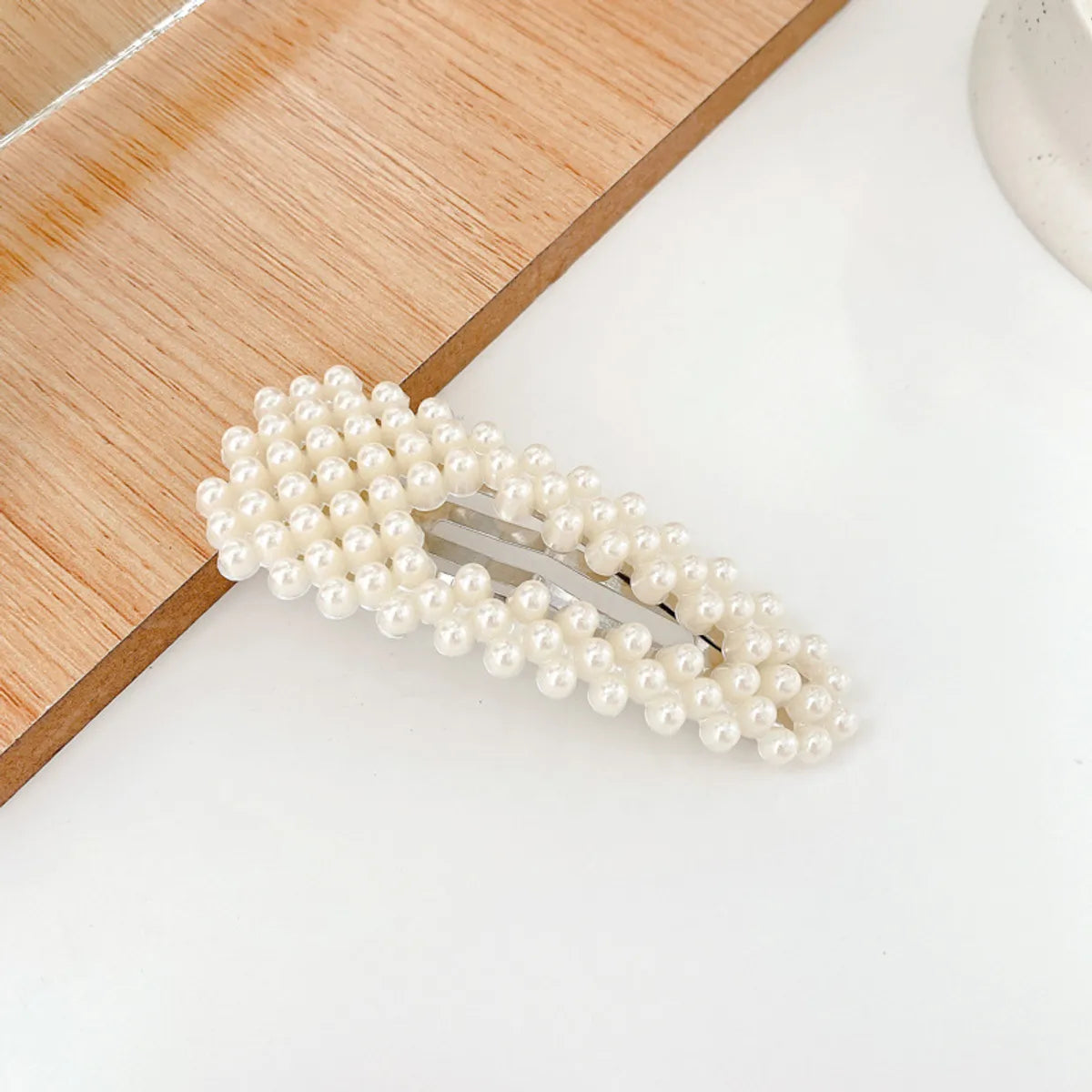 Fashion Heart Shape Imitation Pearl Handmade Hair Clip 1 Piece