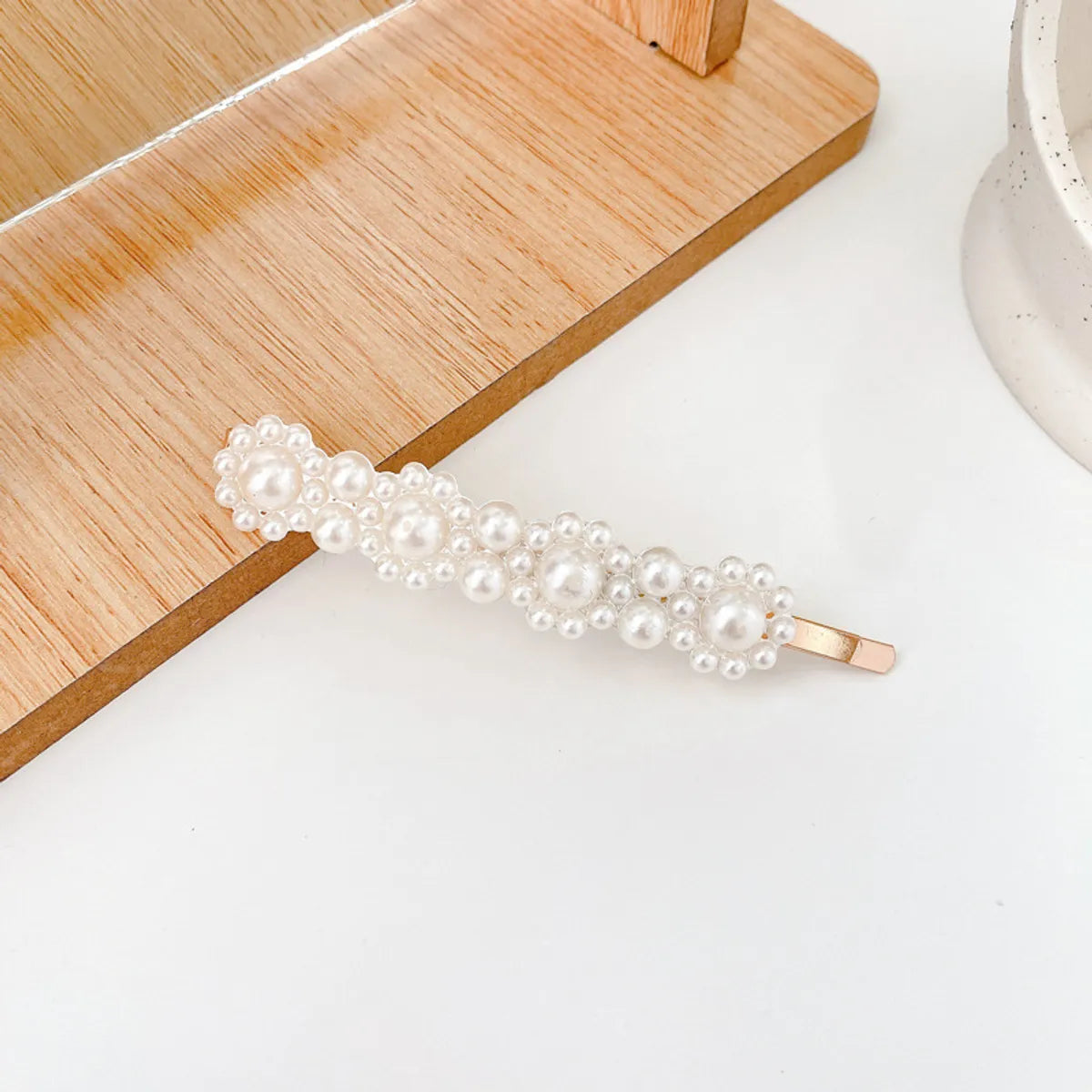 Fashion Heart Shape Imitation Pearl Handmade Hair Clip 1 Piece