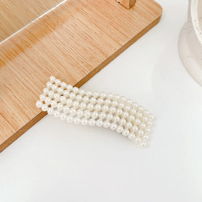 Fashion Heart Shape Imitation Pearl Handmade Hair Clip 1 Piece