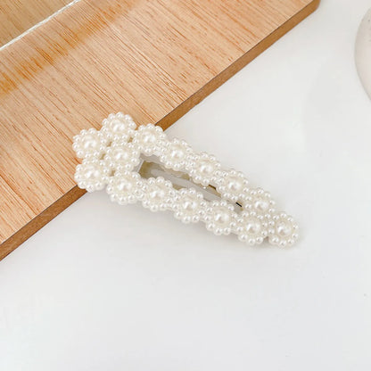 Fashion Heart Shape Imitation Pearl Handmade Hair Clip 1 Piece