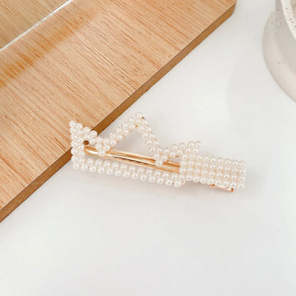 Fashion Heart Shape Imitation Pearl Handmade Hair Clip 1 Piece