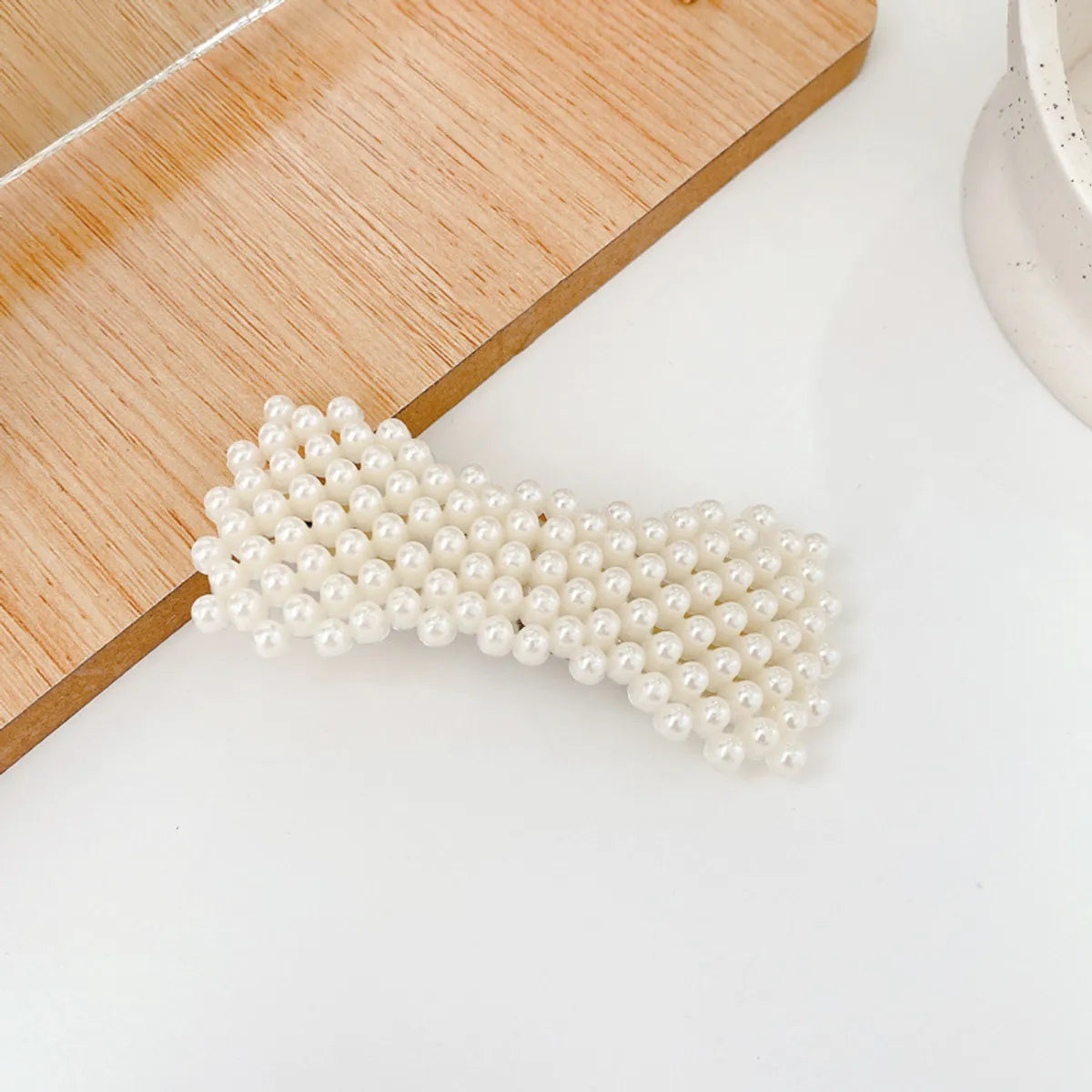 Fashion Heart Shape Imitation Pearl Handmade Hair Clip 1 Piece