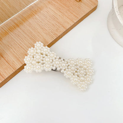 Fashion Heart Shape Imitation Pearl Handmade Hair Clip 1 Piece