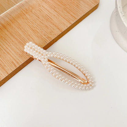 Fashion Heart Shape Imitation Pearl Handmade Hair Clip 1 Piece