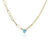 Fashion Heart Shape Metal Chain Zircon Necklace