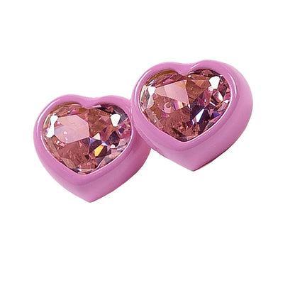 Fashion Heart Shape Metal Plating Inlay Artificial Gemstones Women's Rings Earrings