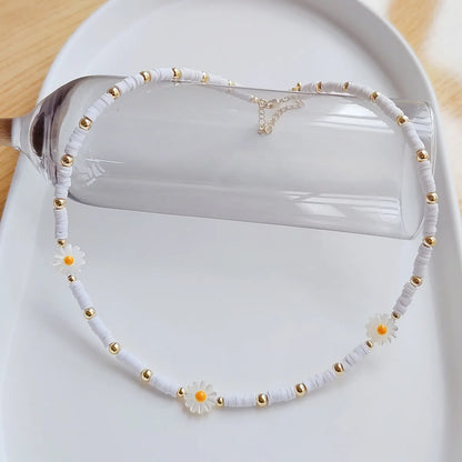 Fashion Heart Shape Natural Freshwater Pearl Soft Clay Beaded Women'S Pendant Necklace