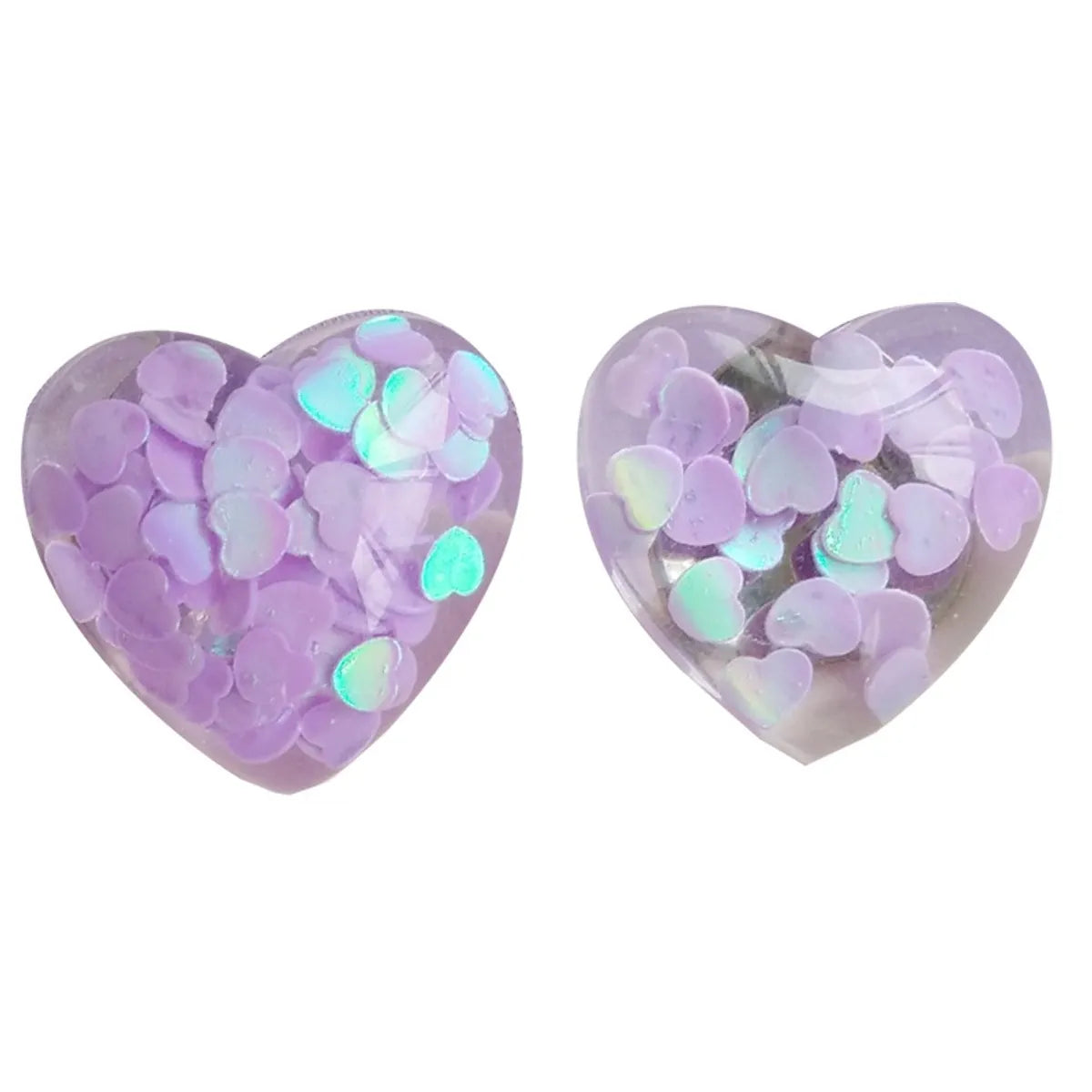 Fashion Heart Shape Resin Ear Studs