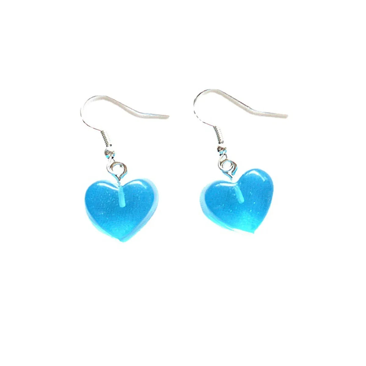 Fashion Heart Shape Resin Metal Stoving Varnish Women'S Drop Earrings 1 Pair