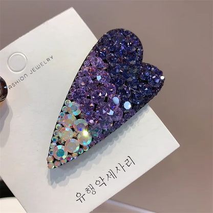 Fashion Heart Shape Rhinestone Inlay Rhinestones Hair Clip 1 Piece