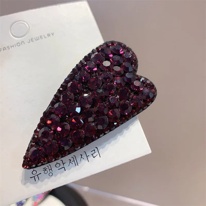 Fashion Heart Shape Rhinestone Inlay Rhinestones Hair Clip 1 Piece