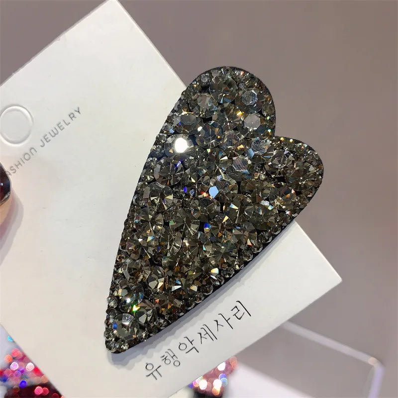 Fashion Heart Shape Rhinestone Inlay Rhinestones Hair Clip 1 Piece